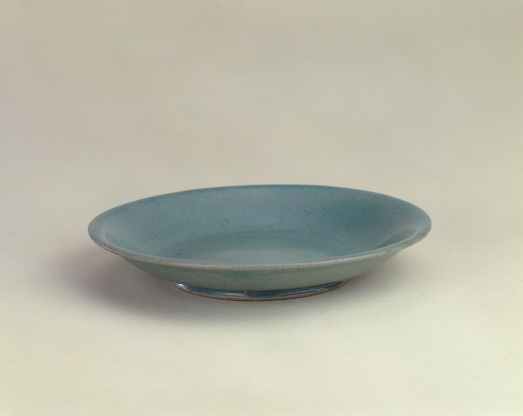 图片[1]-Ru kiln azure glaze plate-China Archive